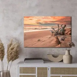 Peinture sur toile Coucher De Soleil Sur La Plage – Image 3