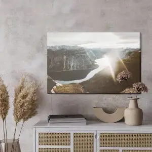 Peinture sur toile Coucher De Soleil Dans Les Montagnes – Image 3