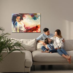Peinture sur toile Oil Painting Of A Beautiful Sexy Girl – Image 7
