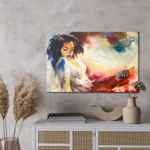 Peinture sur toile Oil Painting Of A Beautiful Sexy Girl – Image 3