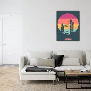 Affiche Pont De La Tour D'époque Cadre Aluminium Couleur Le Noir – Image 6