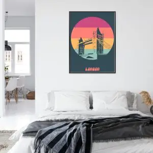 Affiche Pont De La Tour D'époque Cadre Aluminium Couleur Le Noir – Image 7