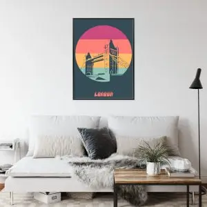 Affiche Pont De La Tour D'époque Cadre Aluminium Couleur Le Noir – Image 4