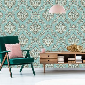 Papier Peint Turquoise - Ornement De Style Baroque – Image 6