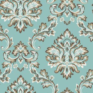 Papier Peint Turquoise - Ornement De Style Baroque – Image 1