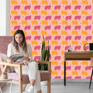 Papier Peint Pour Les Enfants - Ours En Peluche Colorés - Style Scandinave – Image 7
