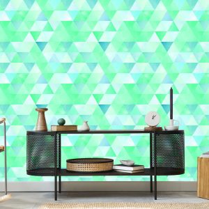Papier Peint Triangles Turquoises Dans Un Style Vintage – Image 5
