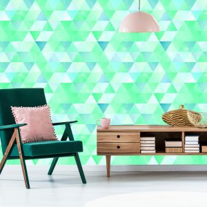 Papier Peint Triangles Turquoises Dans Un Style Vintage – Image 6