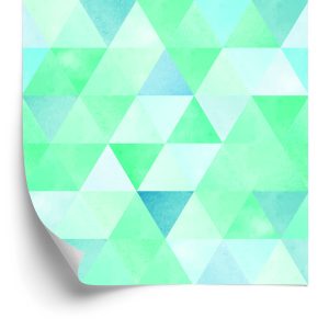 Papier Peint Triangles Turquoises Dans Un Style Vintage – Image 2