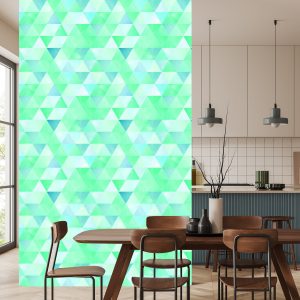 Papier Peint Triangles Turquoises Dans Un Style Vintage – Image 4