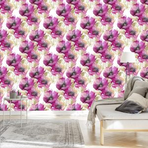 Papier Peint Coquelicots Peints À L'aquarelle – Image 3