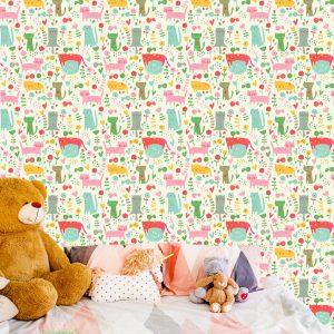 Papier Peint Pour Les Enfants - Chats Et Plantes Colorés – Image 6