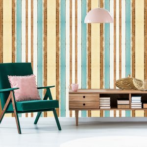 Papier Peint Planches De Bois Colorées – Image 6