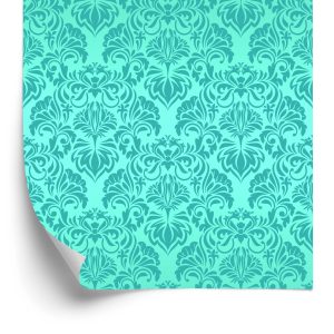 Papier Peint Beaux Ornements De Fleurs Turquoises – Image 2