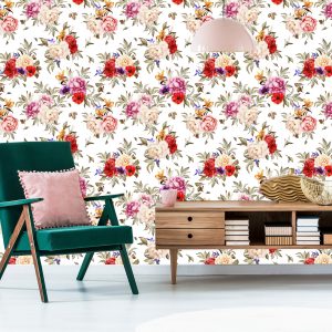 Papier Peint Pivoines Colorées - Aquarelle – Image 6