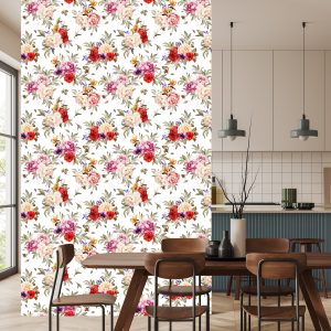 Papier Peint Pivoines Colorées - Aquarelle – Image 4