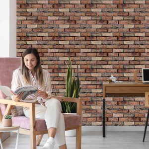 Papier Peint Ornement 3D Effet Brique Moderne Pour Salon – Image 7