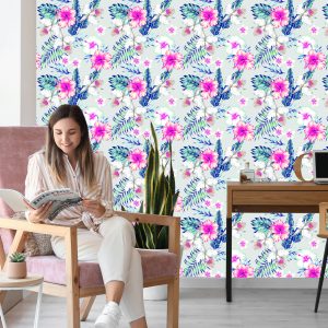 Papier Peint Fleurs Et Feuilles Exotiques – Image 7