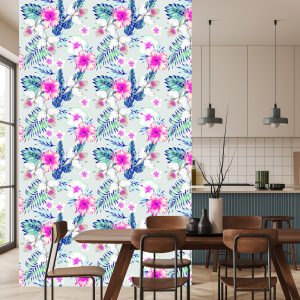 Papier Peint Fleurs Et Feuilles Exotiques – Image 4