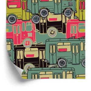 Papier Peint Pour Les Enfants - Bus Colorés – Image 2