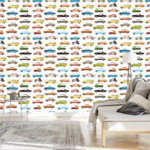 Papier Peint Pour Les Enfants - Voitures Colorées – Image 3