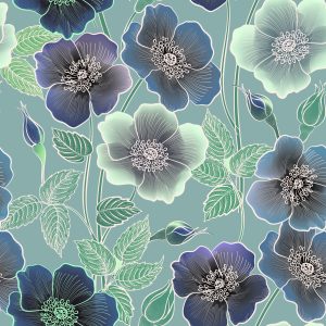 Papier Peint Belles Fleurs Dans Un Style Vintage – Image 1