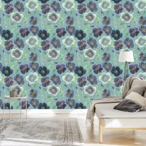 Papier Peint Belles Fleurs Dans Un Style Vintage – Image 3