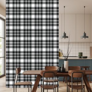 Papier Peint Plaid Écossais Noir Et Blanc – Image 4