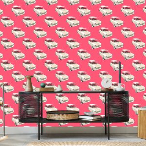 Papier Peint Pour Les Enfants - Voitures Emblématiques Au Style Rétro – Image 5