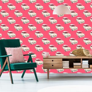 Papier Peint Pour Les Enfants - Voitures Emblématiques Au Style Rétro – Image 6