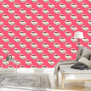 Papier Peint Pour Les Enfants - Voitures Emblématiques Au Style Rétro – Image 3