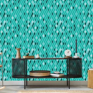 Papier Peint Diamants Turquoises Modernes – Image 5