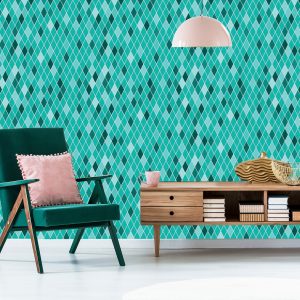Papier Peint Diamants Turquoises Modernes – Image 6