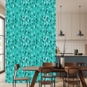 Papier Peint Diamants Turquoises Modernes – Image 4