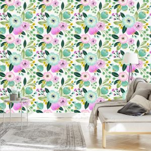 Papier Peint Fleurs Printanières Colorées – Image 3