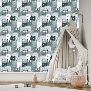 Papier Peint Pour Les Enfants - Chatons Souriants – Image 3
