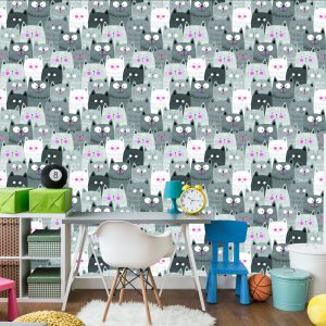 Papier Peint Pour Les Enfants - Chatons Souriants – Image 4