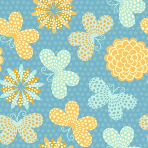 Papier Peint Pour Les Enfants - Papillons Et Fleurs – Image 1