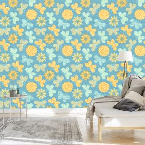 Papier Peint Pour Les Enfants - Papillons Et Fleurs – Image 3