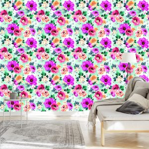 Papier Peint Belles Fleurs Peintes À L'aquarelle – Image 3