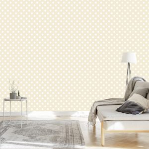 Papier Peint Style Rétro À Pois Blancs – Image 3