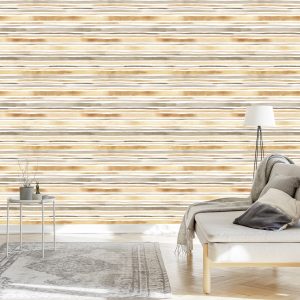 Papier Peint Rayures Horizontales - Aquarelle – Image 3