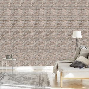 Papier Peint Vieilles Dalles De Mur De Briques Avec Effet 3D – Image 3