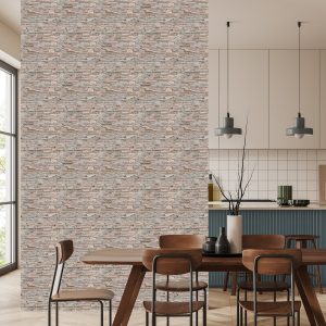 Papier Peint Vieilles Dalles De Mur De Briques Avec Effet 3D – Image 4