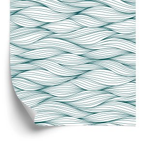 Papier Peint Rétro - Vagues Irrégulières Sur Fond Blanc – Image 2