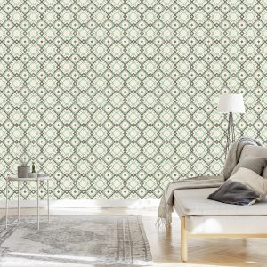 Papier Peint Motif Géométrique Dans Un Style Rétro – Image 3