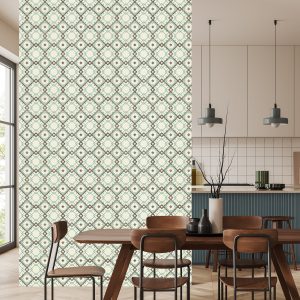 Papier Peint Motif Géométrique Dans Un Style Rétro – Image 4