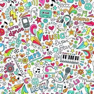 Papier Peint Pour Les Enfants - Motif Musical Coloré – Image 1