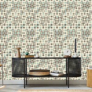 Papier Peint Cercles Abstraits Dans Un Style Rétro – Image 5