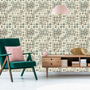 Papier Peint Cercles Abstraits Dans Un Style Rétro – Image 6